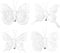 Christmas 8 Pack White Clip on Feather Butterflies with Glitter Tree Decoration