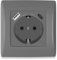 BSEED Schuko Steckdose mit USB/TYPE C Port, USB Steckdose Unterputz mit Steckklemme, PC Rahmen Einbausteckdose mit USB C Unterputz, Schutzkontakt Wandsteckdose Grau 16Amp für Handy, Pad usw.- 80mm