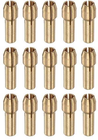 sourcing map 15Stk Messing Spannzange 3mm Messing Bohrer Spannfutter Mini Elektro Schleifer Schnell Wechsel Bohrer Bohrfutter Bit Set für Drehstab Werkzeuge 4.3mm Schaft Durchmesser