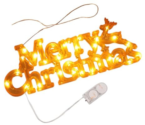 rockible Panneau LED Joyeux noël, Plaque Lumineuse de noël, Panneaux Lumineux décoratifs, Panneau Suspendu de fenêtre pour Ferme intérieure, Jaune