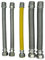Kit per installazione caldaia tubi flessibili estensibili acciaio inox 220-420mm completo di n°1 pz 1/2 mf gas, n°2pz 1/2 mf acqua, n°2pz 3/4mf acqua completo di guarnizioni