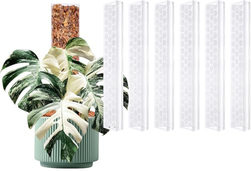 D-förmige Sphagnum-Moosstange für Kletterpflanzen, stapelbare Pflanzenstütze, aus Kunststoff, 43,2 cm, für Monstera- und Zimmerpflanzen mit verbesserter Stabilität, 6 Stück