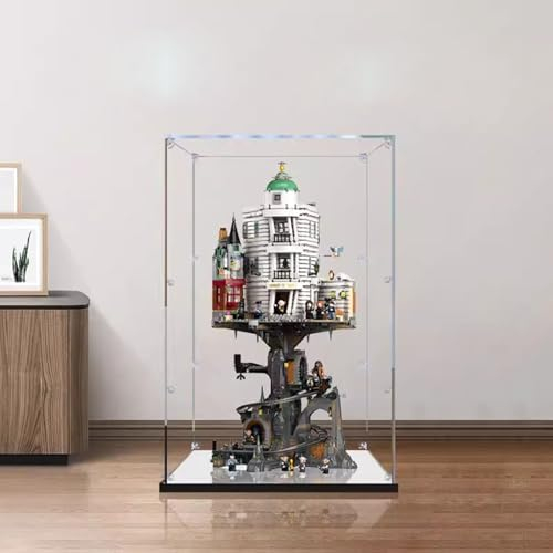 Yglophic Acryl Vitrine Box Für Lego 76417 Gringotts Wizarding Bank , Acryl Vitrine, staubdichte Aufbewahrungsbox Präsentationsbox für Minifiguren Spielzeug Sammlung (45*40*85cm) B,3mm
