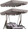 Porch Swing Canopy Replacement 3 Seater Garden Swing Seat Canopy Cover Hammock Sun Shade Cover Swings Canopy Cover For Patio Garden Poolside Backyard Enjoy Your Garden (Grey,195*125*15cm)
