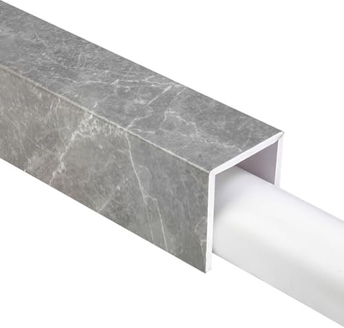 Plastic Pipe Covers White for Boxing In Water Pipe, Rectangle Grey Pipework Covering Enclosure/ Wall Extractor Venting Pipes Hiders/ Bathroom Sink Ugly Tubes Concealer Easy to Cut, U ( Size : L W D 11