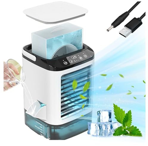 Con Contenitore Condizionatore Portatile Senza Tubo, Condizionatori Senza Unità Esterna 3 Velocità E LED a 7 Colori Climatizzatore Portatile Senza Tubo