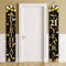 21st Birthday Decorations Door Banner - Black Gold Happy 21st Birthday Party Decoration Door Porch Sign Banners Backdrop for Women Men 21 Years Old Party Indoor Outdoor Decor Supplies