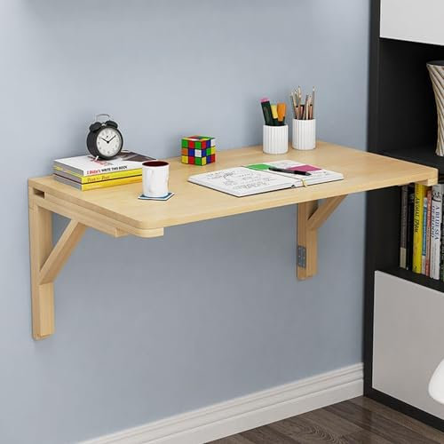 An der Wand montierter Tisch, Klappregal mit Halterungen | Zusammenklappbarer Computertisch aus Holz | Platzsparender Frühstücksbartisch für die Küche | Zusammenklappbarer Wandtisch 40 cm - 120 cm