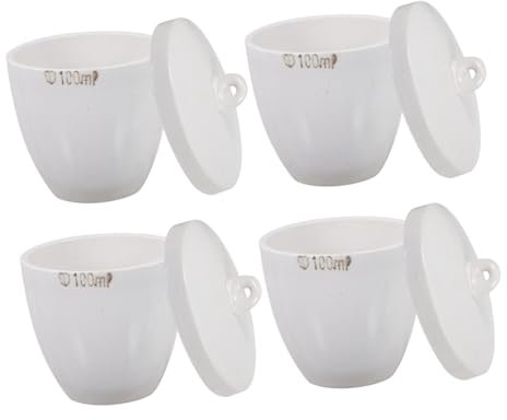 BUGUUYO 4pièces Lot de Creusets De Fusion Céramique avec Couvercle Plat à Creuset Et Coupelle Adaptée Aux Températures Élevées Et Basses