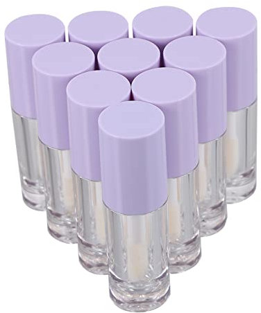 BELLIFFY 10St Flasche Lipgloss zusammenklappbar Container Lipgloss leere Tuben kosmetikbehälter lip gloss tubes wimpernkleber Flaschen mit Lippenöl Reiselippenölschläuche Plastik Violet