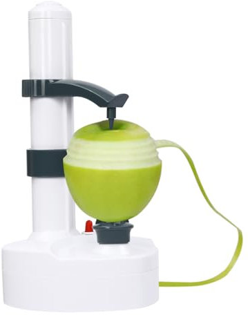Wanwanper Automatic Electric Potato Apple Peeler, 3W Rotating Peeler Machine, White, Stainless Steel Blades, ABS, POM Material, Modern Design, Non-Slip, Automatic Operation