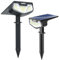 UNBON Spot Solaire Exterieur, Lot de 2 Lampe Solaire Exterieur Jardin Puissante, Lumiere Solaire Exterieur avec 3 Modes, Éclairage Exterieur Solaire Étanche IP65 pour Jardin Allée Chemin Blanc Froid
