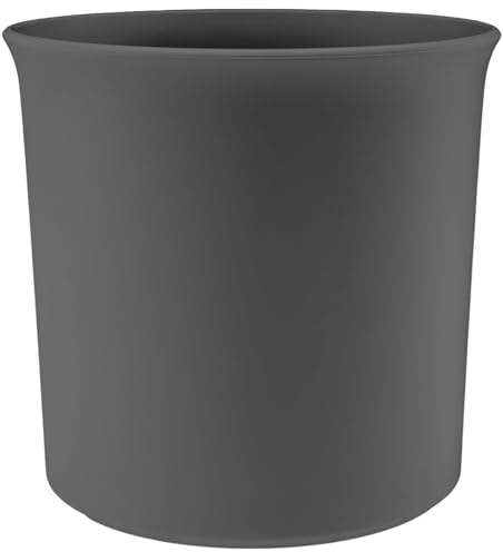 Leni Atlas Blumentopf Ø 21 cm Höhe 20 cm Anthrazit für Hydrokultur | Übertopf, aus Kunststoff matt, Pflanztopf für Zimmerpflanzen und Erde