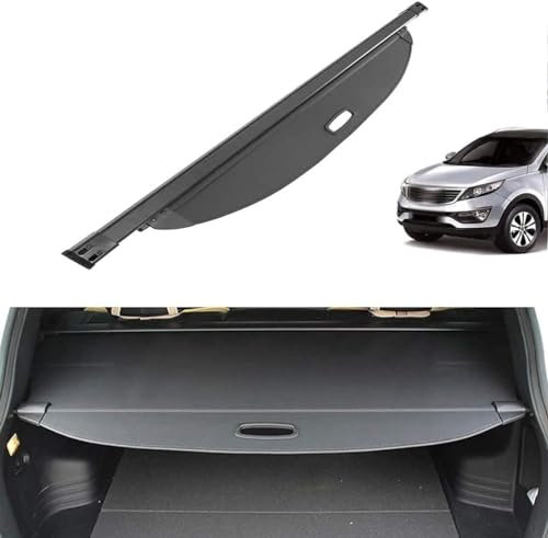 LUlude Auto Einziehbarer Laderaumabdeckung Kofferraum für Kia Sportage R 2010-2015, Schutz Der Privatsphäre Abdeckung Hutablage, Ausziehbar