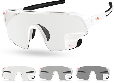 TriEye Fahrradbrille Mit Rückspiegel UV400 | Sport-Sonnenbrille Für Damen & Herren Robuste Leichte Fahrradbrille