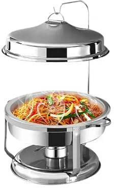 Scaldavivande da 9 litri per buffet, set in acciaio inox, fornello riscaldante ple, scaldavivande e set di scaldavivande per buffet, per feste, ristoranti, hotel, matrimoni, argento, argento
