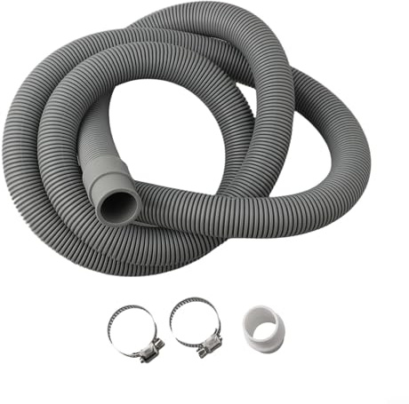 Washing Machine and Dishwasher Drain Hose Extension Kit, PP Material Waste Water Pipe with Connector and Clamps, Fits All Brands in 70cm 150cm 200cm Sizes for Home Laundry and Kitchen Use(150CM)