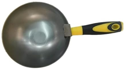 Fenteer Cementera Paleta de Cucharón Recipiente para Yeso Herramienta Metálica Construcción Cubeta de Cemento con Fabricación en Acero Al Carbono Y Mango Conf, Mango de PP