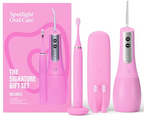 Spotlight Oral Care Signature Gift Set - Made by Dentists | Sonic Pro Electric Toothbrush & Water Flosser with UV-C Sterilisation | Luxury Oral-Care Duo for Deep Clean, Healthier Gums & White Smiles