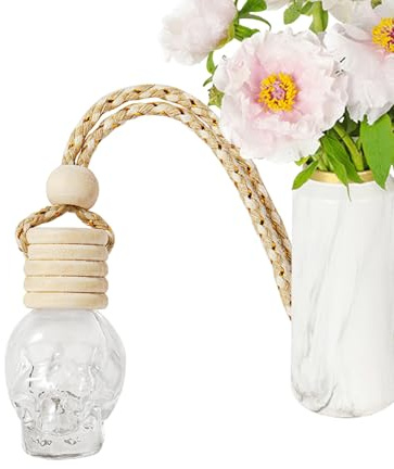 Botella de perfume para coche - Recargable de 50 ml, difusor colgante, ambientador con diseño de calavera, recipiente de perfume compacto | Accesorio decorativo para aromas domésticos p