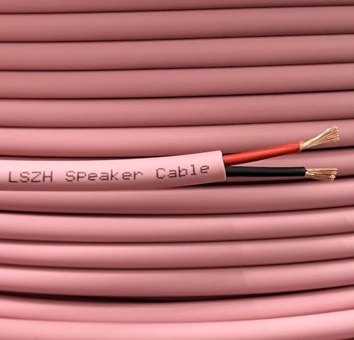 iStrand 20m 2 Core 16 AWG Copper Low Smoke Zero Halogen LSZH Speaker Cable Pink Sheath with Red and Black Wire