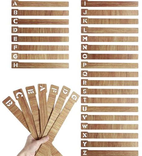 26 Pcs Vinyl Record Dividers, Wooden Record Dividers, Alphabetical A-Z Vinyl Record Storage Dividers,Horizontal and Vertical Vinyl Record Separators for Album CD DVD Media Book Shelf Storages