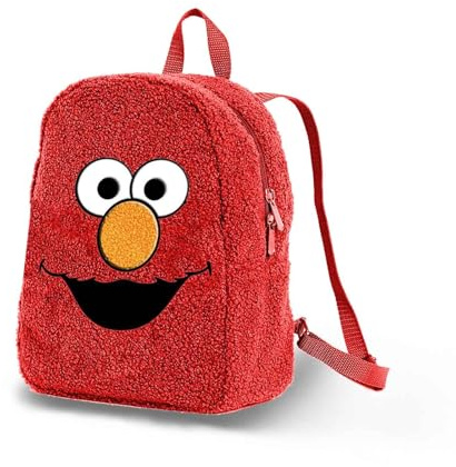 KARACTERMANIA Sesamstraße Elmo Face-Plush Rucksack, Rot, 22 x 27 cm, Kapazität 7 L