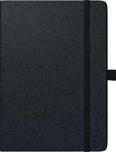 BRUNNEN 1079666907 Buchkalender Kompagnon Mod. 796 66 2027 A5, Kunststoff, schwarz: 2 Seiten = 1 Woche, halbstündliche Einteilung von 7-20 Uhr, nicht Sa. und So.