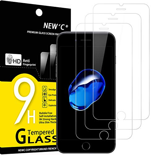 NEW'C 3 Stück für iPhone 7 Plus, iPhone 8 Plus für Panzerglas, Frei von Kratzern, 9H Härte, HD Displayschutzfolie, 0.33mm Ultra-klar, Ultrabeständig