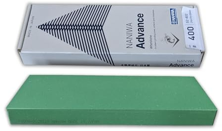 Sanelli Ambrogio, Naniwa Super Stone, pierre aiguiseur professionnel, grain brut #400, idéal pour corriger les lames ébréchées, avec haute force de polissage, Splash&Go, fabriqué au Japon