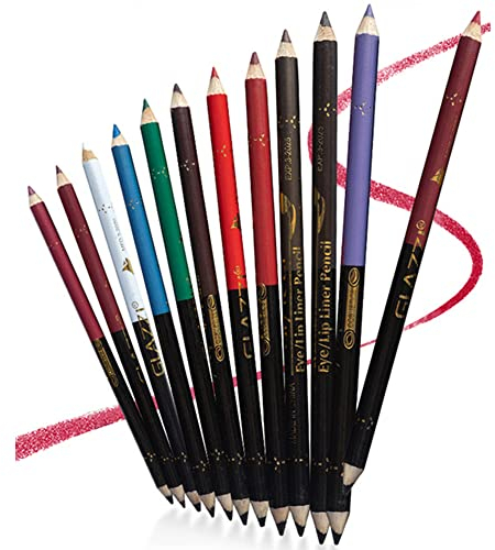 12 Farben Wasserdichte Eyeliner Pencil Lidstrich Augen Liner Stift Lip Liner Pencil Lippenkonturenstift Wasserfest Multifunktionale Kosmetik Makeup Set
