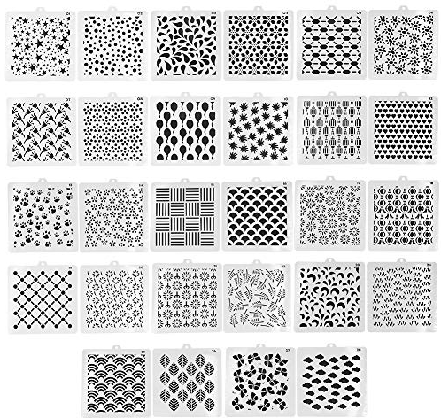 28 PCS Cookie Stencil Set, Food Safe Templates for Cupcake Fondant Cookies Cakes Scrapbooking Decor Template Mold