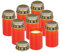 6 pz Lumino Votivo funebre a LED, effetto fiamma colore Rosso, con effetto tremolante, resistente alle intemperie, candela votiva, luce di cimitero, candela elettrica incluse 2 batterie stilo