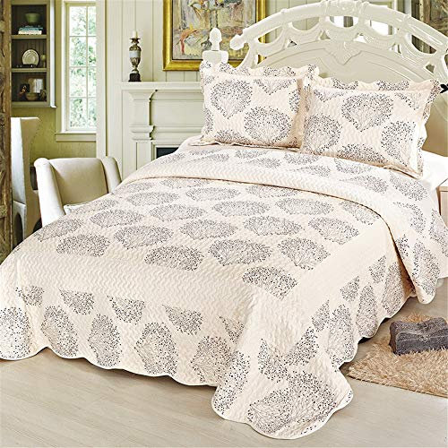 LINGKY Colchas De Felpa Corta, Colcha Doble De 245x255cm con Relleno De Algodón 100%: Transpirable Y Agradable para La Piel (245x255cm,DUY)