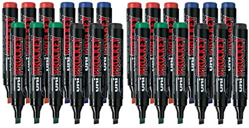 Flipchartmarker uni PROCKEY, 3-6mm Keil (24er-Pack sortiert)