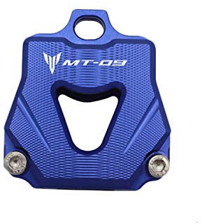 LongGreat MT09 Clé Couverture Casquettes Moto Porte-clés pour Yamaha FJ-09/XSR900/MT-09/FZ-09/MT-09 SP/MT-09 Tracer 2014-2020 (Bleu, 1 élément)