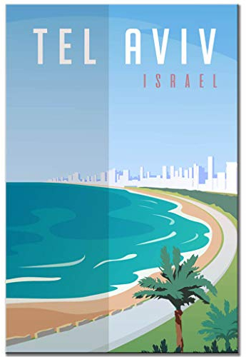 Tel Aviv Kühlschrankmagnet Israel Vintage Poster mediterranes Reise-Souvenir