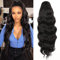 YEESHEDO Pferdeschwanz Haarteil Clip Extensions mit Kordelzug Lang Wellig Schwarz Haarverlängerunge Natürliche Perücke Afro Lockige Ponytail fuer Zopf (1B#)