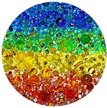 Springbok 500 Piece Round Jigsaw Puzzle Illuminated Marbles - Unique Cut Pieces
