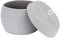 Sea Team Round Cotton Rope Storage Basket with Lid, Decorative Woven Storage Bin, Pot, Caddy, Organizer, Container for Snacks, Towels, Plants, 10 x 7.5 Inches (Small, Grey)
