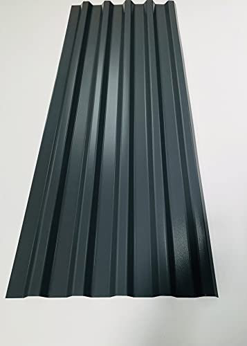 The Great Value DIY Pack - Strong 0.9mm Aluminium 15 Piece Corrugated Metal Roof Wall Sheets Panels & Flashings Dark Grey