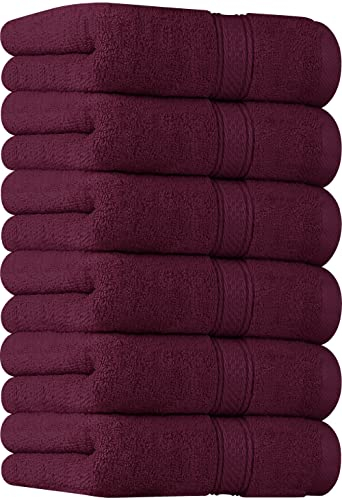Utopia Towels Premium-Handtücher in Burgunderrot, 100% gekämmte, ringgesponnene Baumwolle, ultraweich und sehr saugfähig, 600 g/m², extra große Handtücher 40,6 x 71,1 cm, Hotel- und Spa-Qualität, 6
