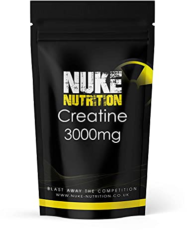 Nuke Nutrition Creatine Tablets 3000mg - 365 Tablets - Pure Creatine Monohydrate Supplements Boost Muscle Mass, Bulk & Strength - Excellent Pre Workout for Men & Women - Boost Energy & Performance