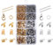 Pamtns 1000 Stück Klemmbleche Crimp Ende Armbandverschluß Karabinerverschluss Clamp Ends Kettenverlängerungen Verschluss Kette Sprung Ring Clamp Ends Kettenverlängerungen DIY Basteln Set