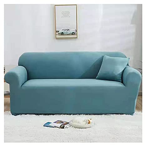 Daesar Couchbezug für Eckcouch 2 Sitzer, Überwürfe Sofabezug Ecksofa Polyester Modern Eisblau Sofabezug Stretch Wasserdicht 145-185