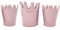meindekoartikel 3 teiliges Crown-Set aus Keramik Topf Übertopf Blumentopf Krone Dekotopf (Rosa)