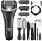 Bemece Electric Foot File Callus Remover, Professional Rechargeable Waterproof Pedicure Kit with 10 in 1 Foot Files Pedicure Tools Set for Cracked Heels Calluses and Dead Skin…（Valentine's Day Gift）
