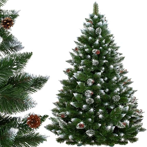 SPRINGOS Künstlicher Weihnachtsbaum 150 cm Diamantkiefer mit Kunstschne Tannenbaum Künstlich Weihnachtsbaum Künstlich