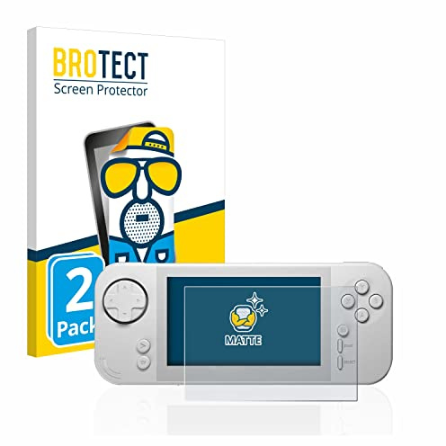 BROTECT Schutzfolie für Evercade EXP | 2 Stück Entspiegelnder Displayschutz Made in Germany Matte Displayschutz-Folie Anti-Reflex Anti-Fingerprint Einfache Montage