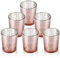 LALAGO Teelichtgläser 6er Set, Gefleckt Teelichthalter Glas, Kerzenhalter Teelichthalter,Kerzengläser für Teelicht Deko Weihnachten Tischdeko Hochzeit（Rosegold）